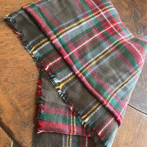 Athleta Plaid Wool Scarf with Vibrant Stripes